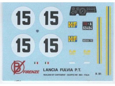 Decal Lancia Fulvia F & M # 15 Mugello 1969 - scala 1:43